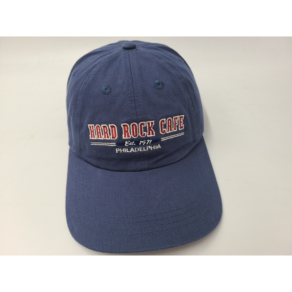 Vintage Hard Rock Cafe Hat Cap Philadelphia Strapback Adjustable Cotton Men Blue